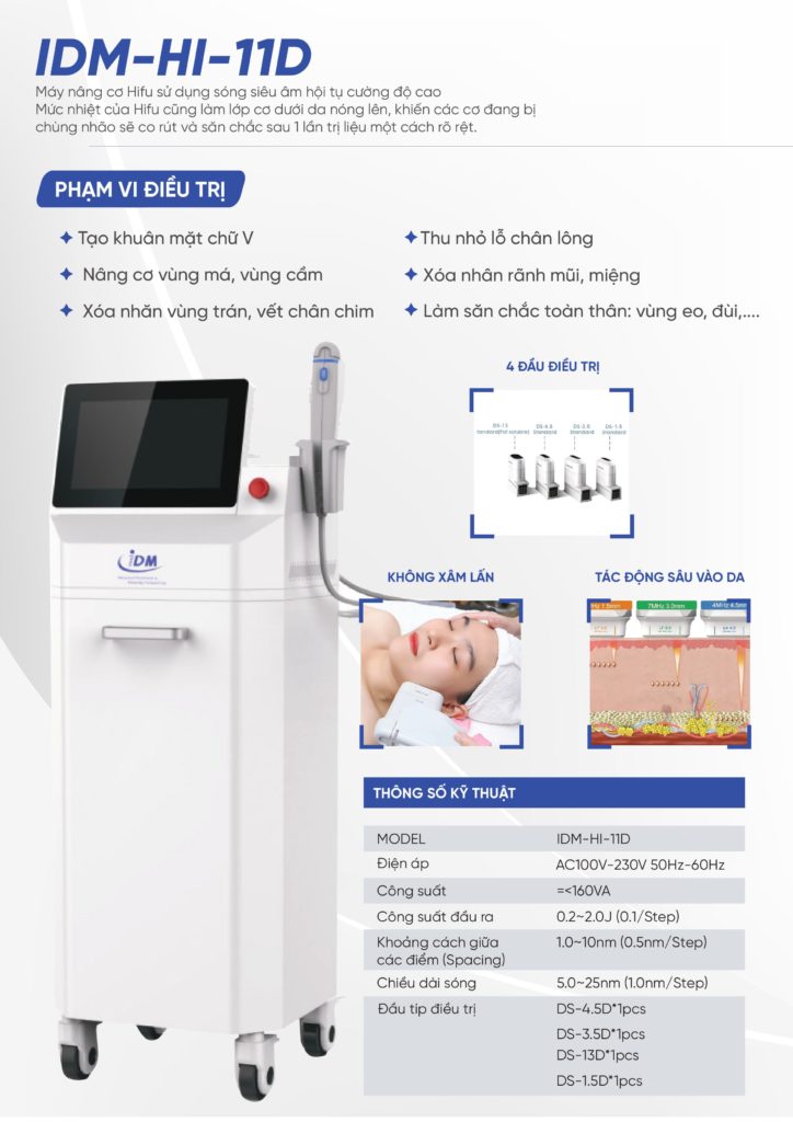Thông số kỹ thuật máy Hifu H11d
